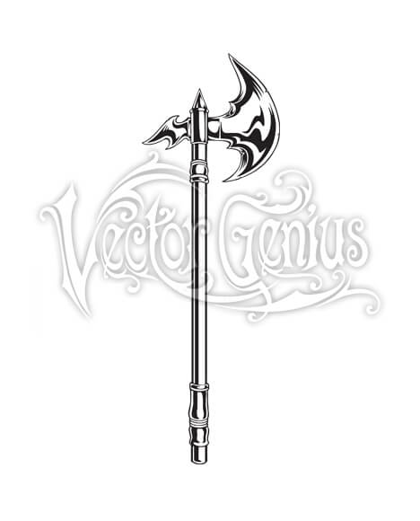 Medieval Single Sided Battle Axe 468x580 Medieval Single Sided Battle Axe