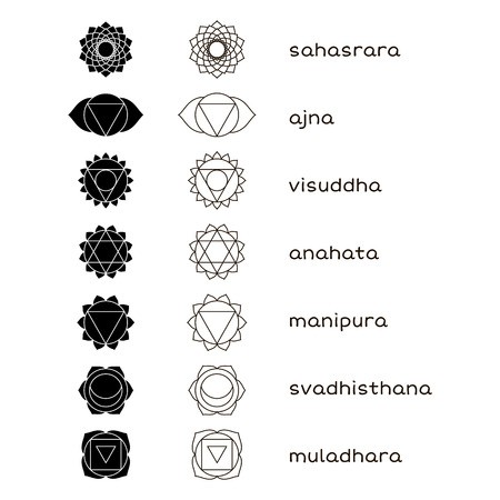 450x450 Chakras Icons Black And White The Concept Of Chakras Used