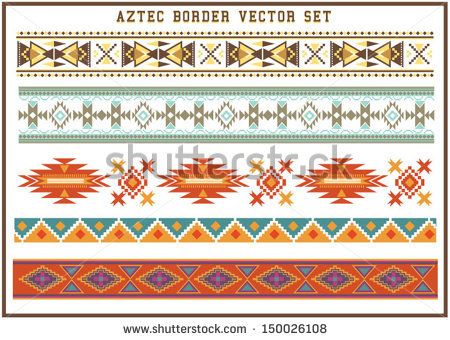 450x340 Aztec Borders Vector Set