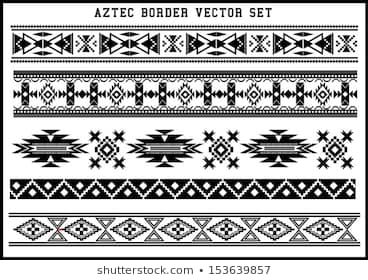 368x280 Aztec Borders Vector Set Black And White Patterns Native