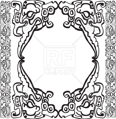 387x400 Ethnic Frame Made Of Aztec Elements Vector Image Of Borders