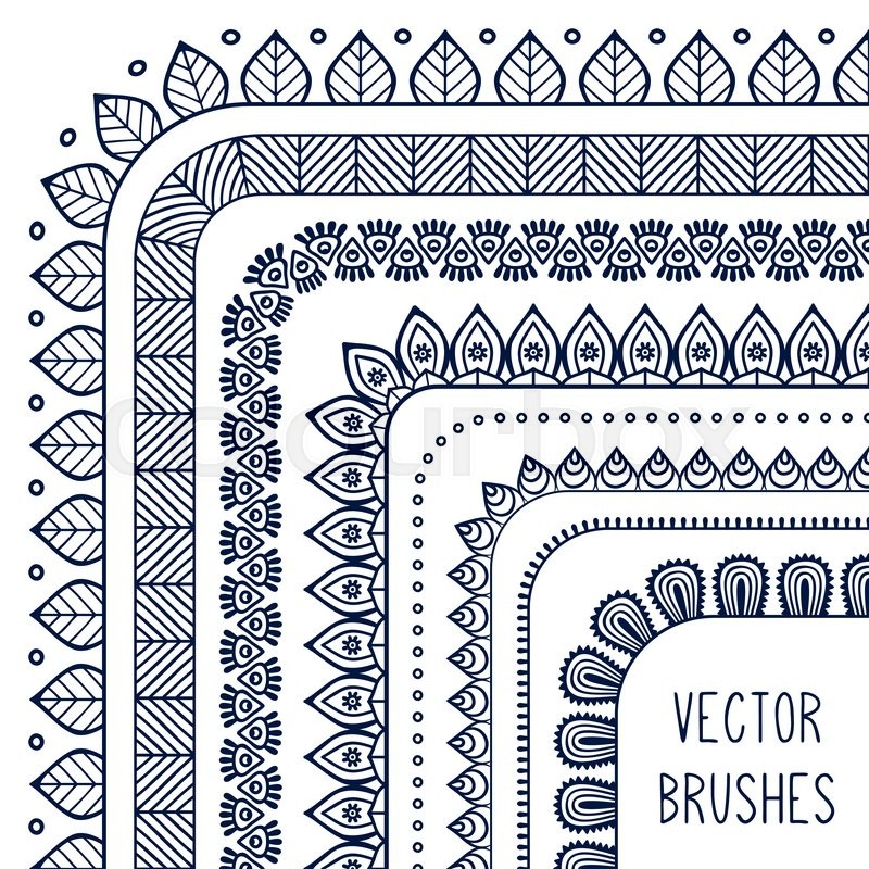 800x800 Ethnic Hand Drawn Vector Line Border Stock Vector Colourbox