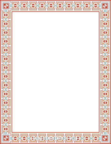 470x608 Aztec Border Clip Art