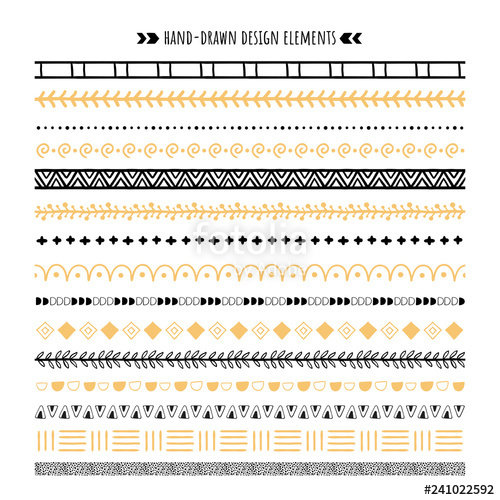 500x500 Tribal Brush Hand Drawn Ethnic Ornaments, Aztec Pattern