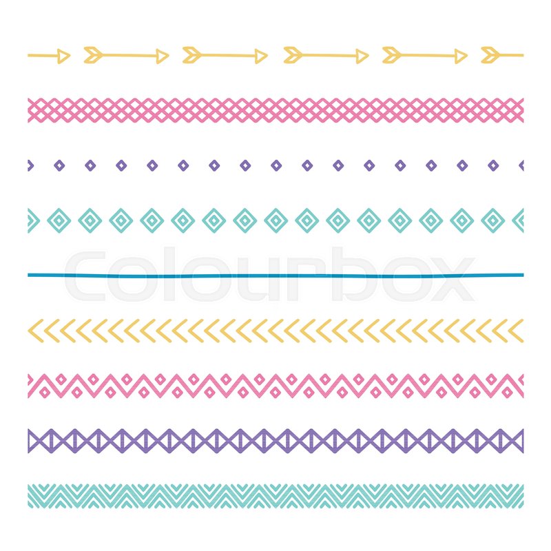 800x800 Tribal Brushes Border Ethnic Hand Stock Vector Colourbox