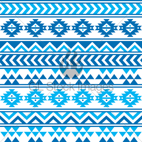 500x500 Aztec Tribal Seamless Blue And Navy Pattern Gl Stock Images