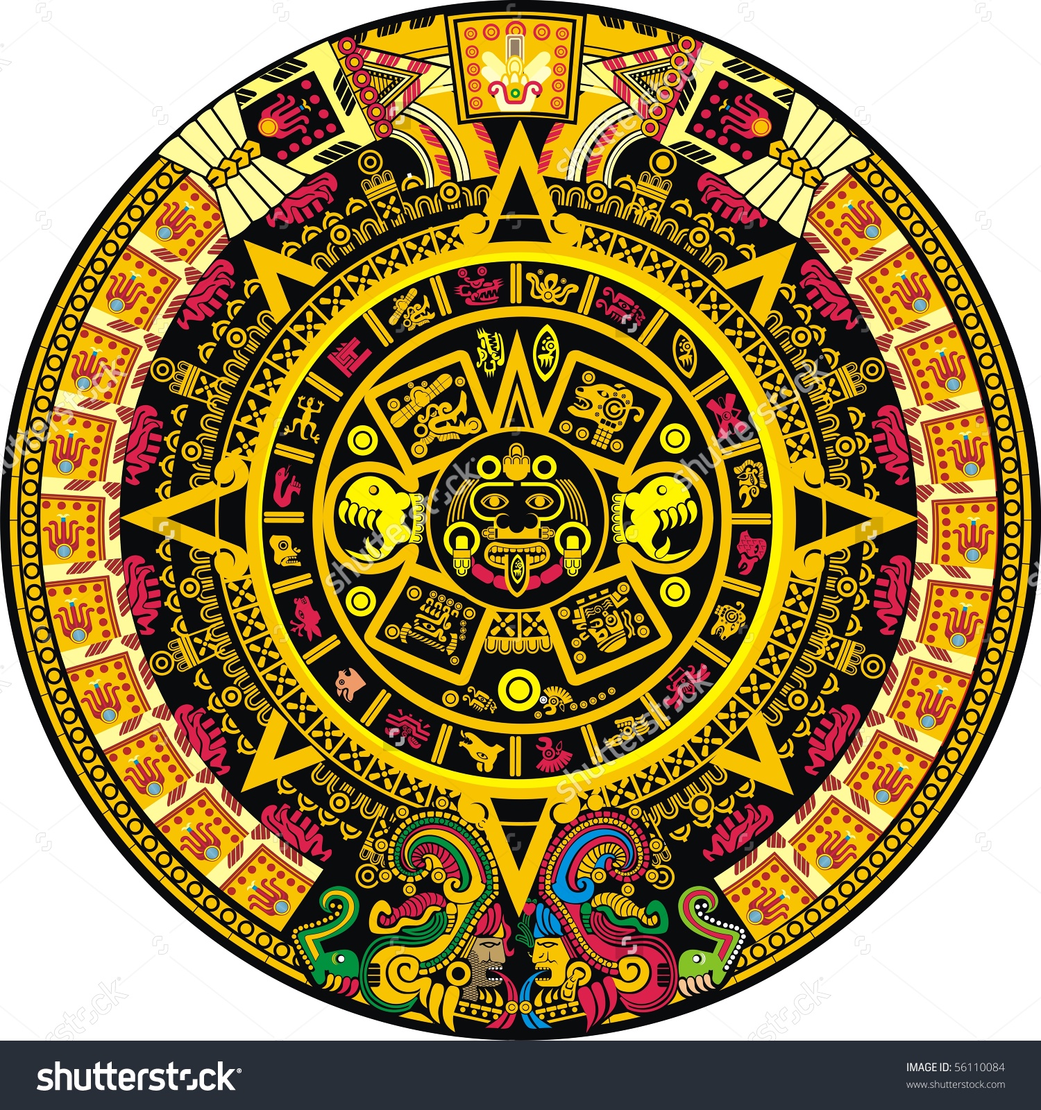 Aztec Calendar Vector at Collection of Aztec Calendar