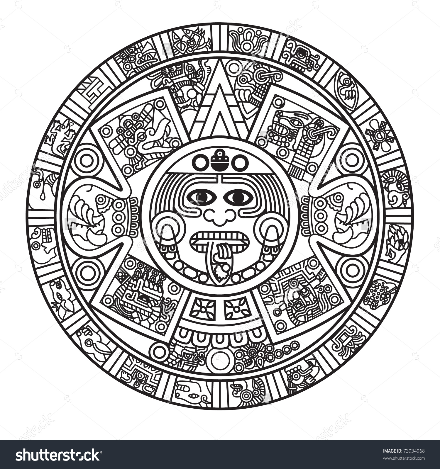 Aztec Calendar Vector At Collection Of Aztec Calendar