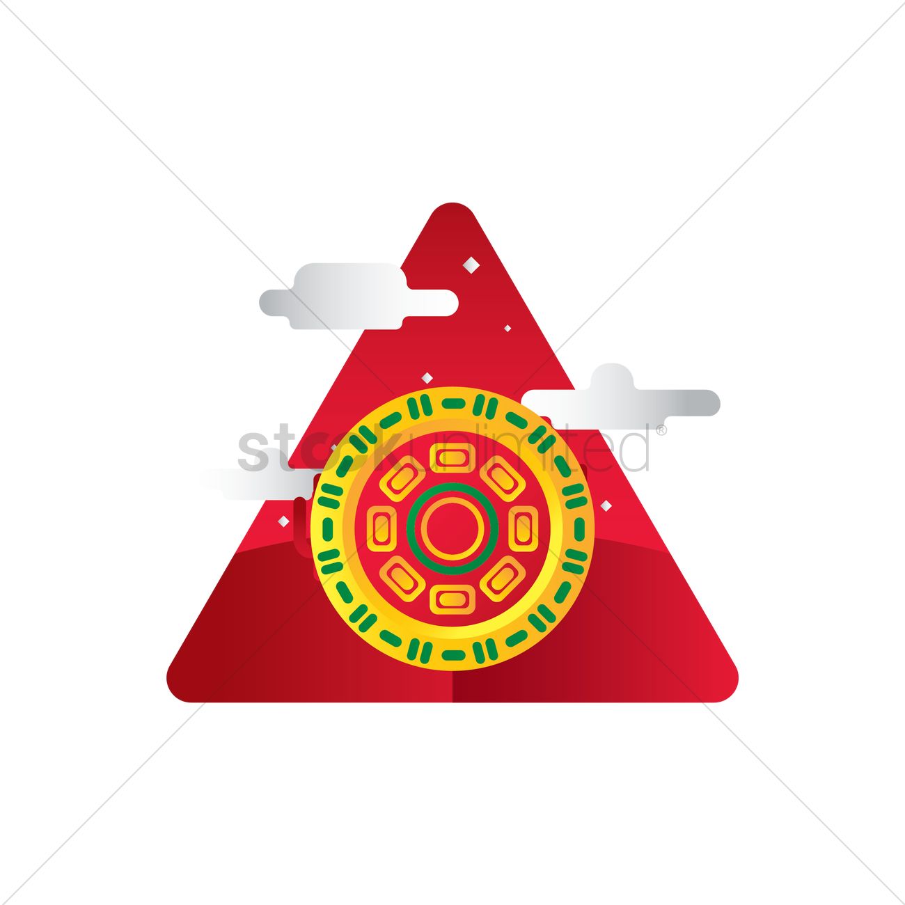 1300x1300 Mexican Aztec Calendar Vector Image