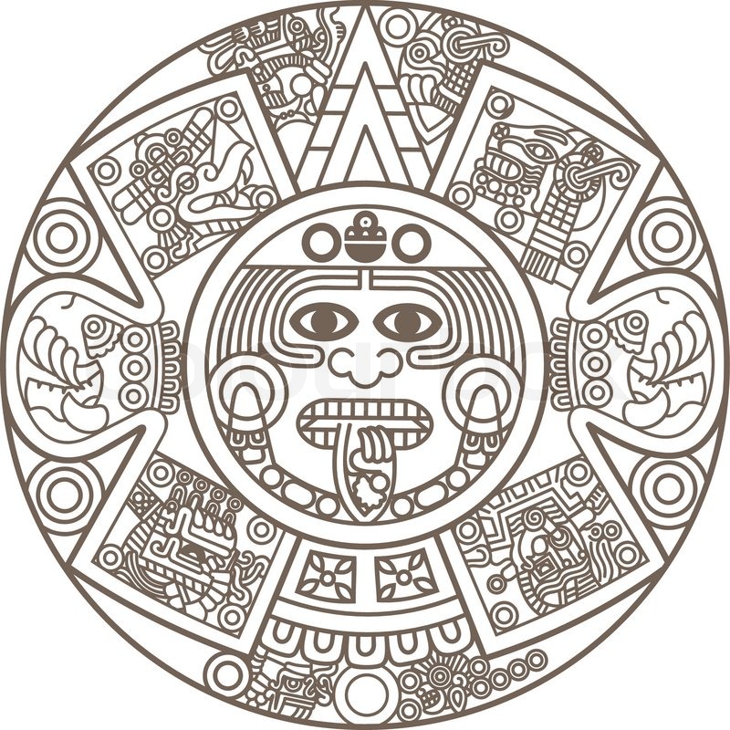 800x800 Stylized Aztec Calendar Stock Vector Colourbox