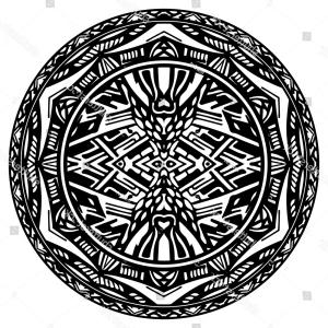 300x300 Vector Circle Reminiscent Aztec Calendar Studiogrfx