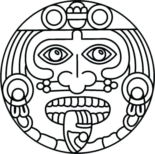 598x593 Aztec Calendar Vector Coloring