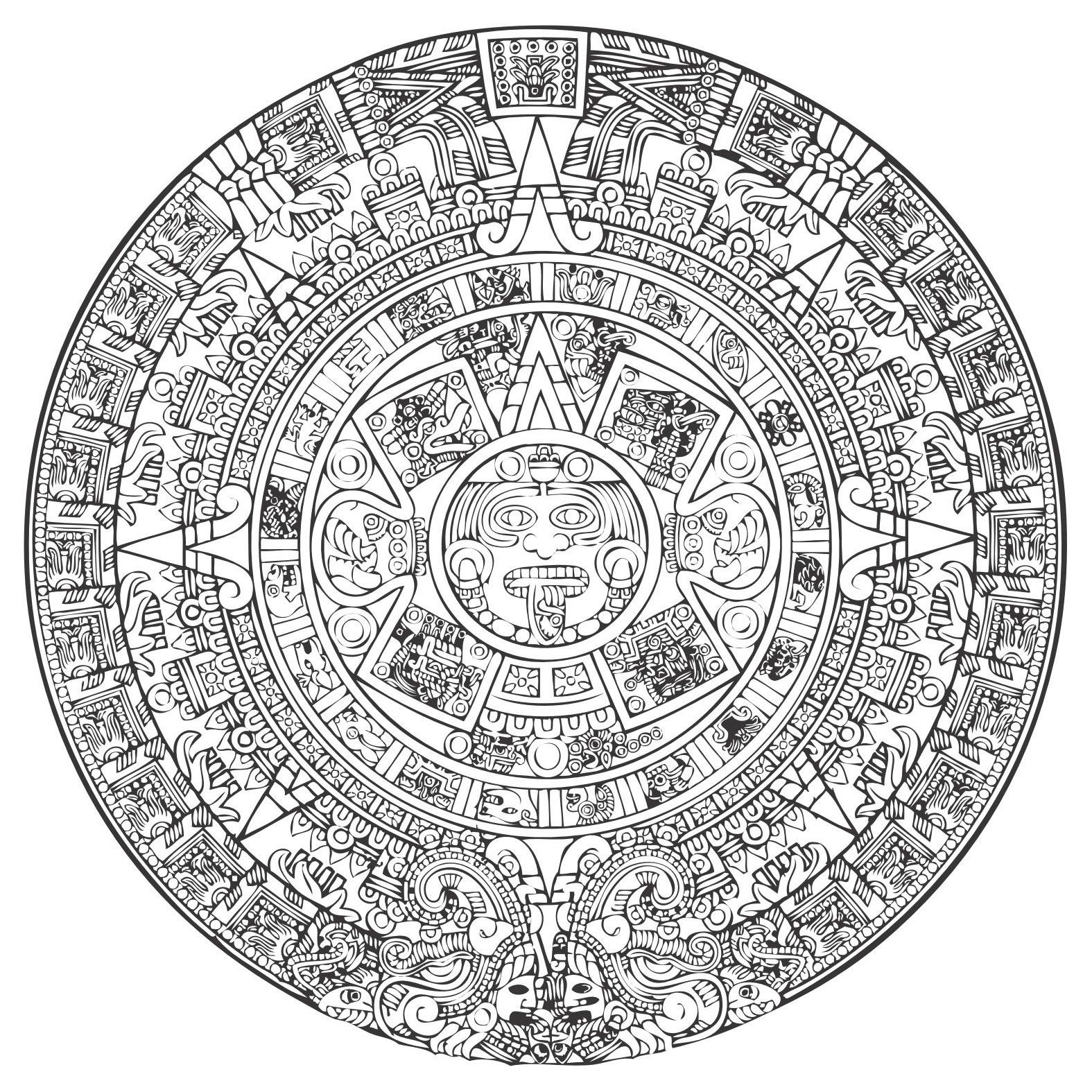 1575x1575 Aztec Calendar Vector