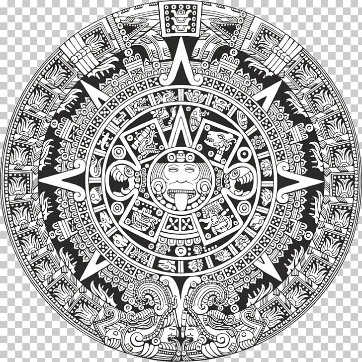 728x728 Aztec Calendar Stone Mesoamerica Maya Civilization, Aztec Print