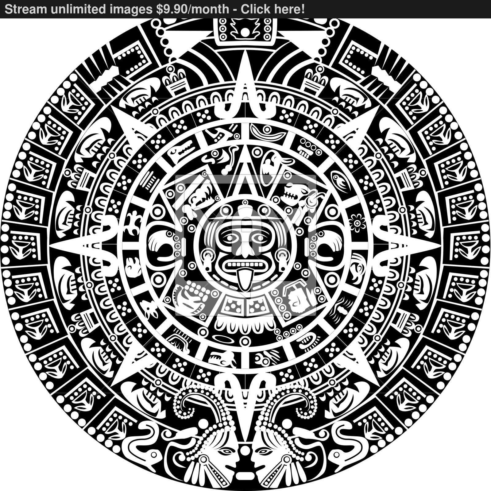 Aztec Calendar Vector Free at Vectorified.com | Collection of Aztec ...