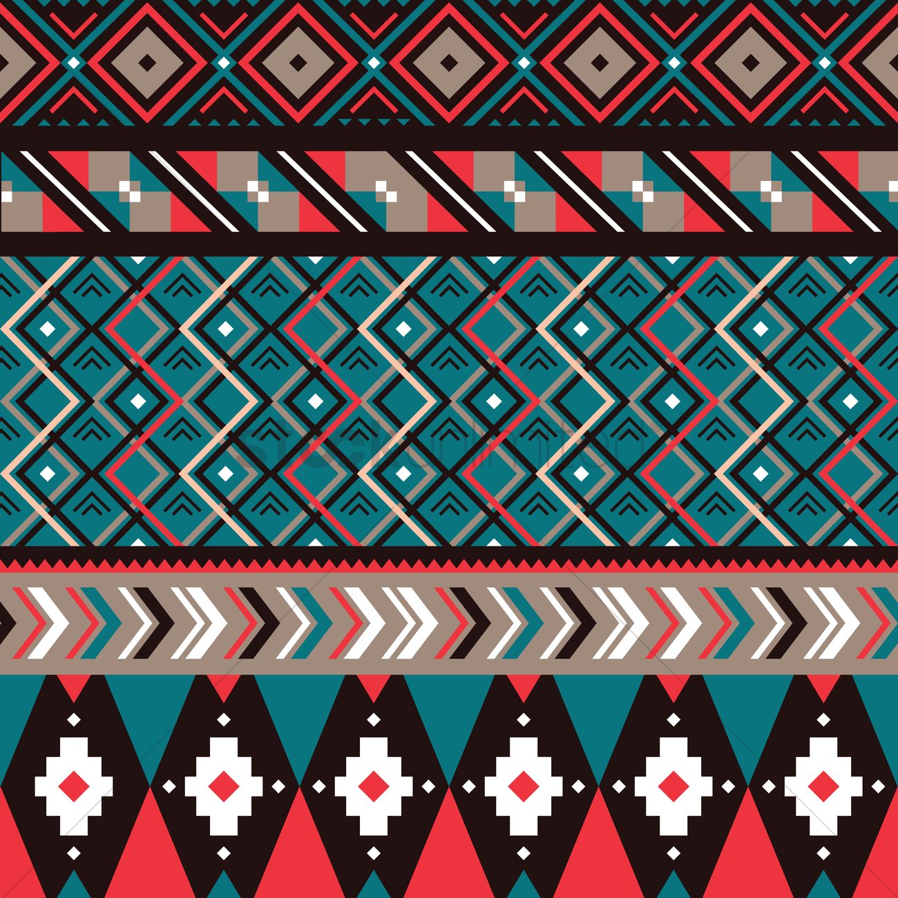 1300x1300 Aztec Pattern Design Vector Image