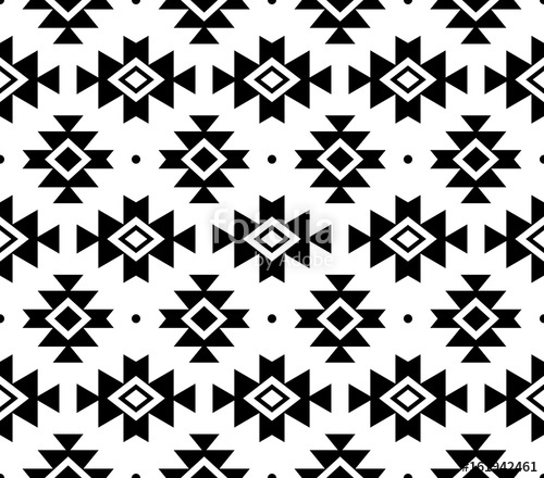 500x440 Aztec Vector Pattern, Tribal Background, Navajo Design In Black