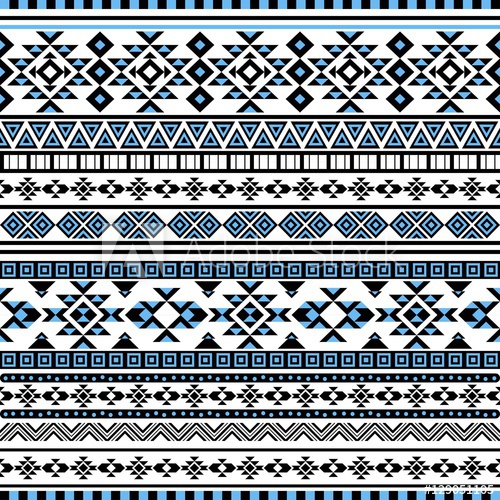 500x500 Ethnic Seamless Pattern With Triangle And Abstract Geometric