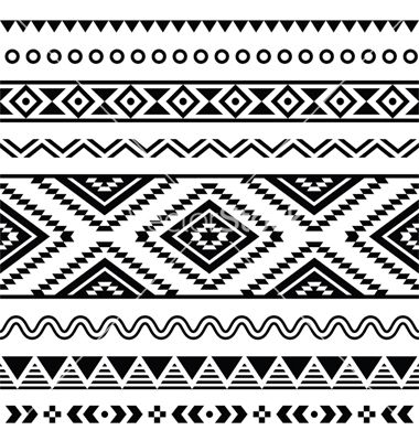 380x400 Tribal Seamless Pattern Aztec Black And White Vector Aztec