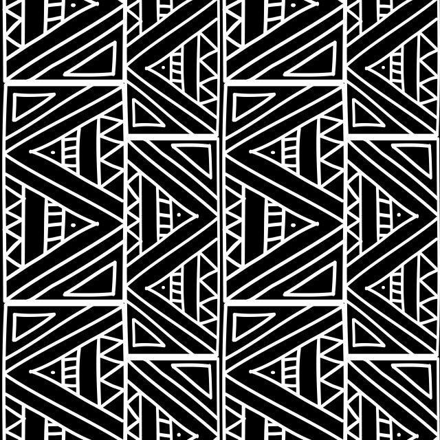 640x640 Aztec Tribal With Triangle Abstract Black And White Colors