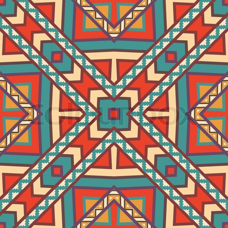 800x800 Seamless Colorful Aztec Pattern Stock Vector Colourbox