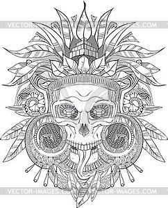 242x300 Aztec Indian Skull