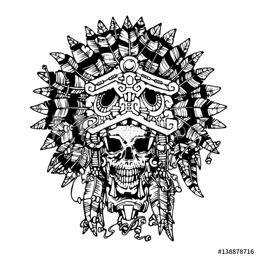 Aztec Skull Vector at Vectorified.com | Collection of Aztec Skull ...