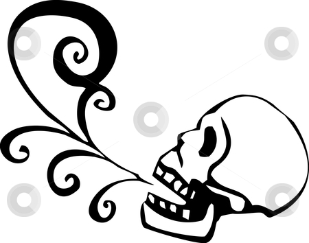 450x354 Singing Skull Stock Vector
