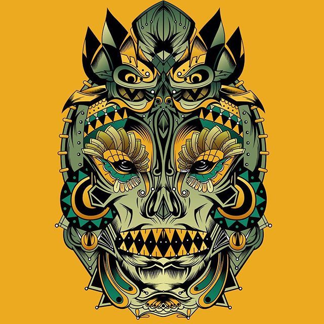 640x640 Aztec Jewel Skull