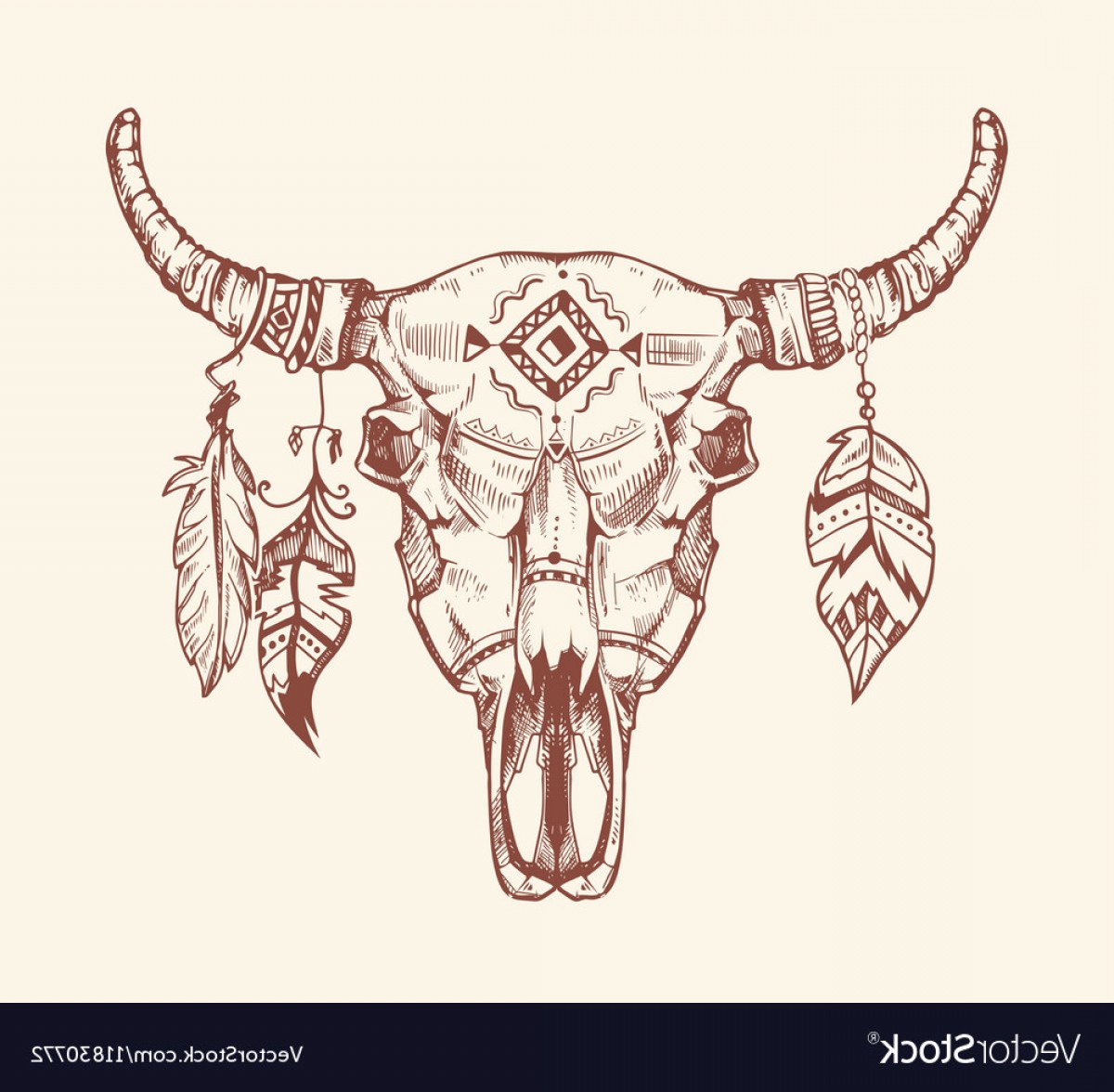 1200x1176 Aztec Tribal Buffalo Skull T Shirt Print Vector Geekchicpro