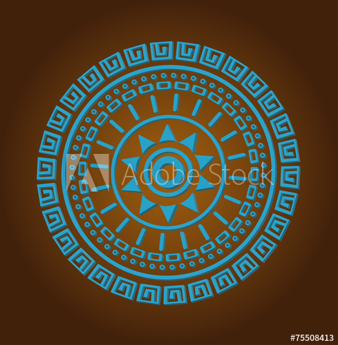 Aztec Sun Circle Ornament 489x500 Aztec Sun Circle Ornament