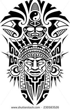 Ancient Tribal Mask Vector Illustration Tattoo New Inca Tattoo 236x368 Ancient Tribal Mask Vector Illustration Tattoo New Inca Tattoo