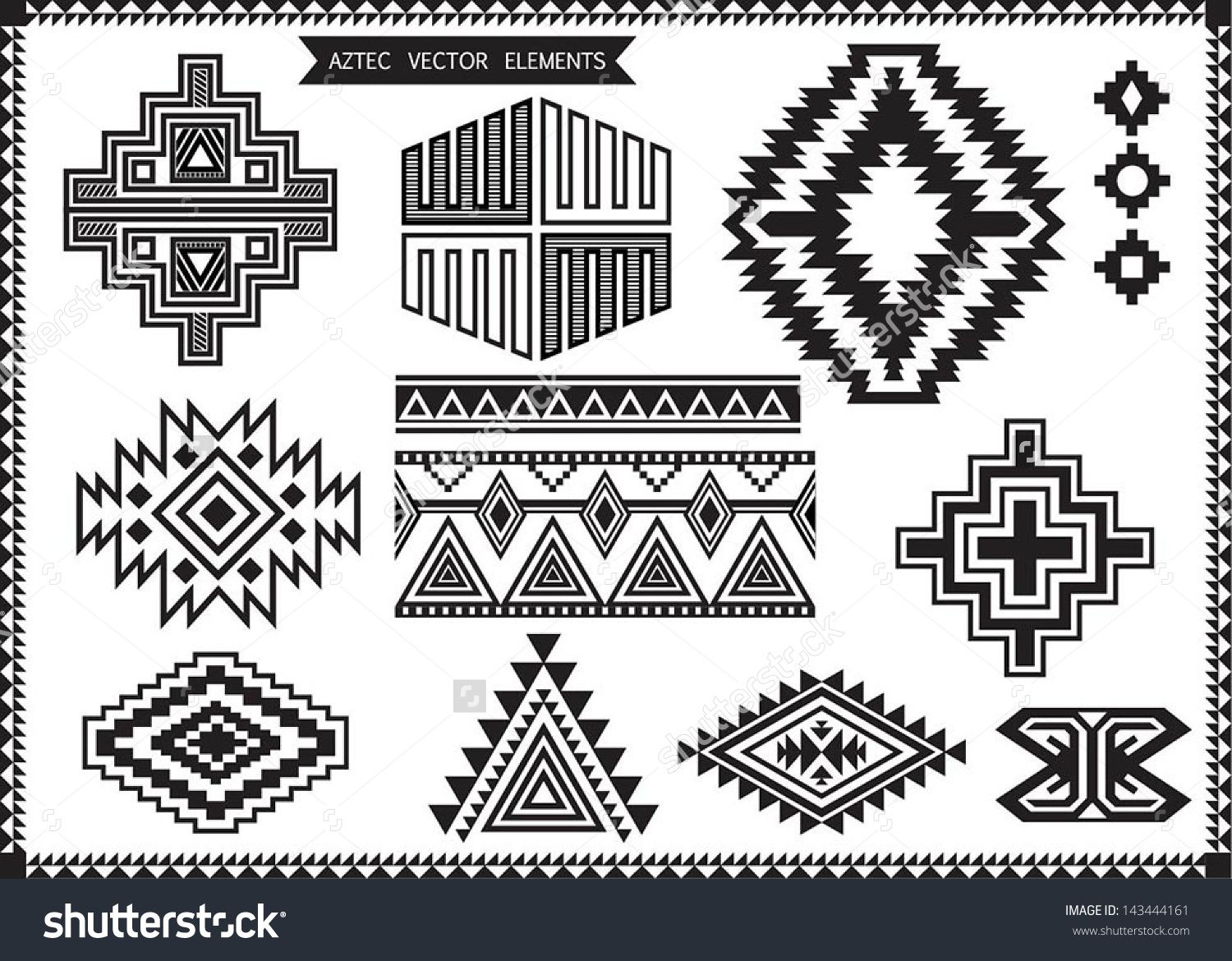 1500x1170 Aztec Vector Elements Set Moto Aztec Art, Native American