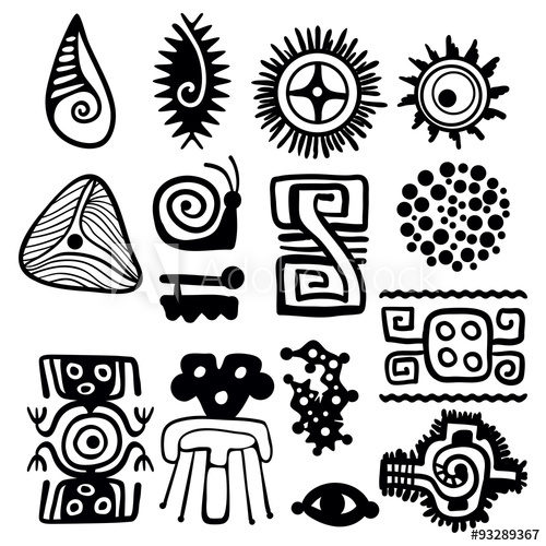 500x500 Aztec Vector Elements Set Perfect For Your Design