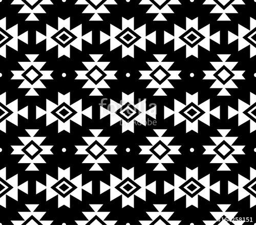 500x440 Aztec Vector Pattern, Tribal Background, Navajo Design In White