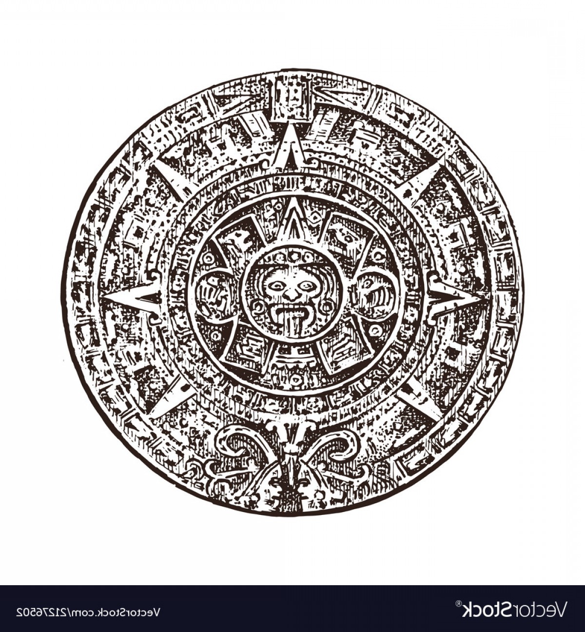 1200x1296 Vintage Mayan Calendar Traditional Native Aztec Vector Studiogrfx