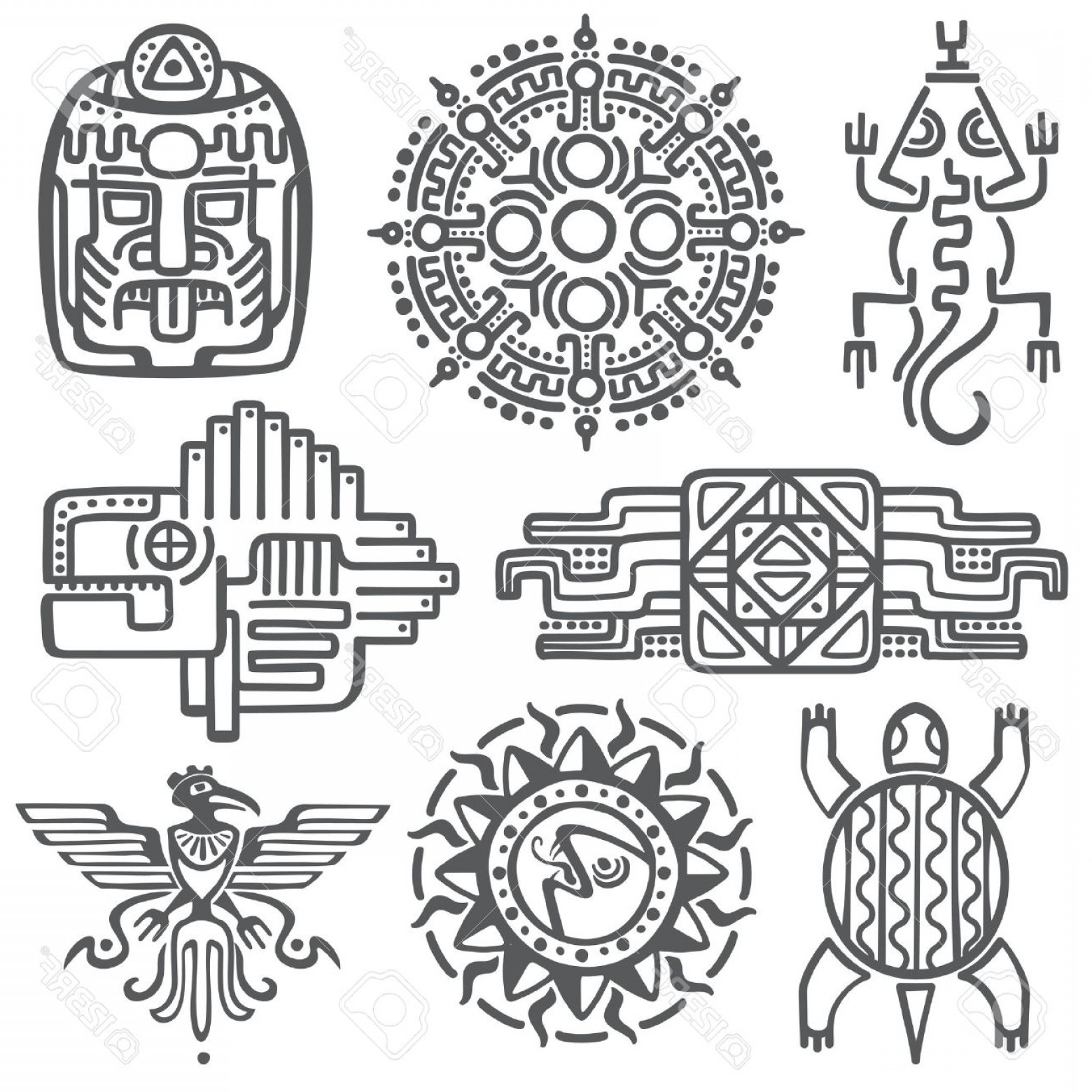 1560x1560 Aztec Mayan Vector Graphic Savoyuptown