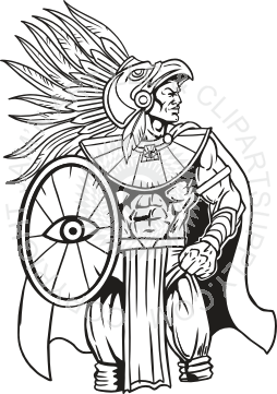 254x361 Aztec Warrior With Shield