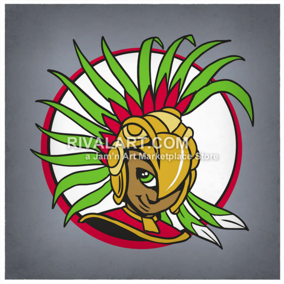 946x946 Boy Aztec Warrior In Color