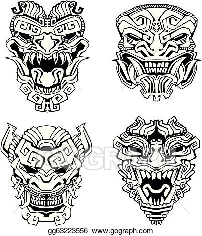 403x470 Free Collection Of Aztec Clipart Aztec Mask Download Transparent