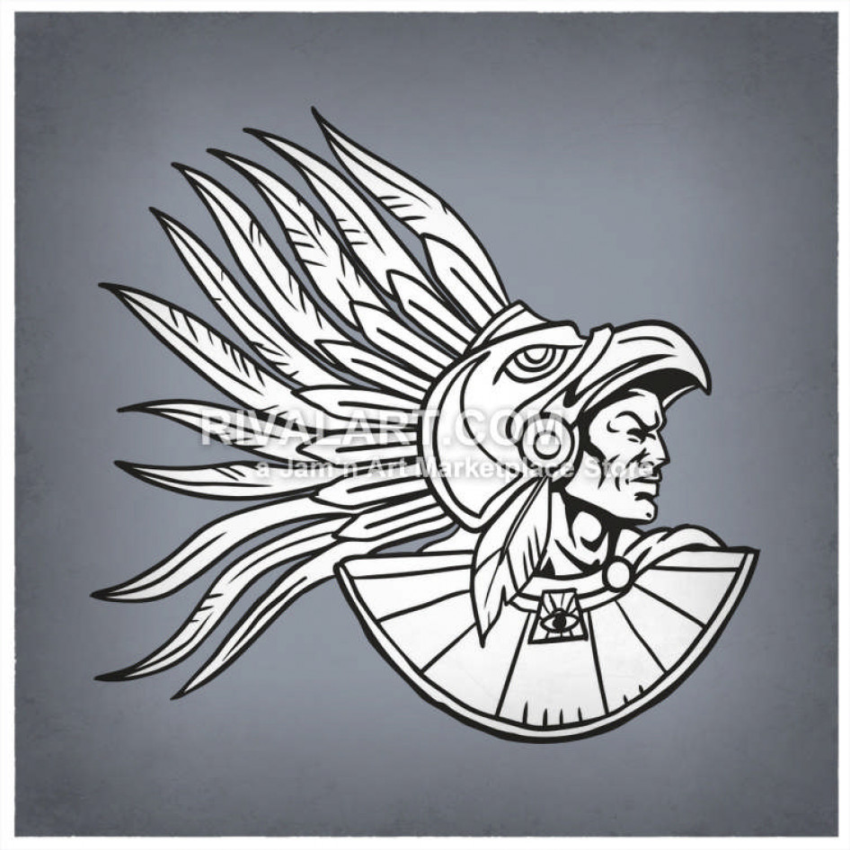 946x946 An Aztec Warrior Wearing Feathers