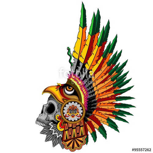 500x500 Aztec Eagle Warrior Skull Stock Image And Royalty Free Vector
