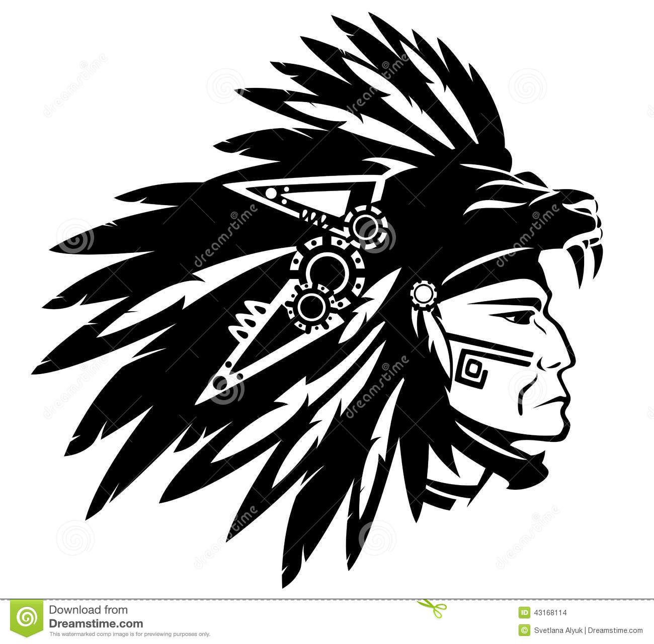1300x1281 Aztec Indian Chief Stock Vector
