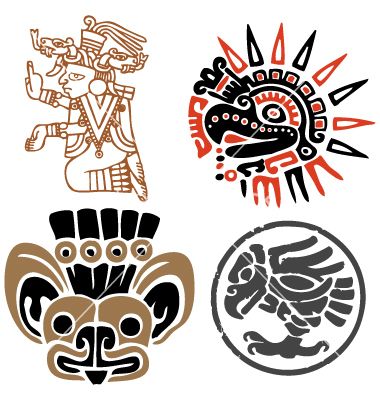 380x400 Aztec Design Set Vector