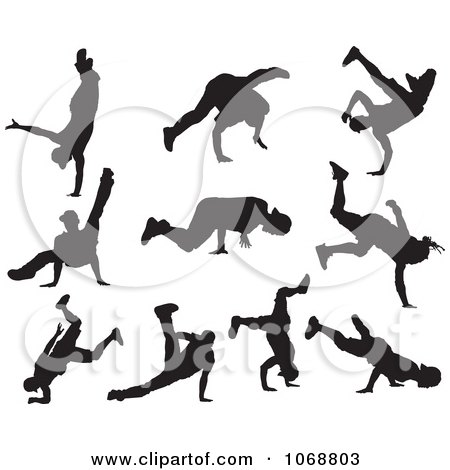 450x470 Clipart Black And White Hip Hop B Boy Dancer Silhouettes