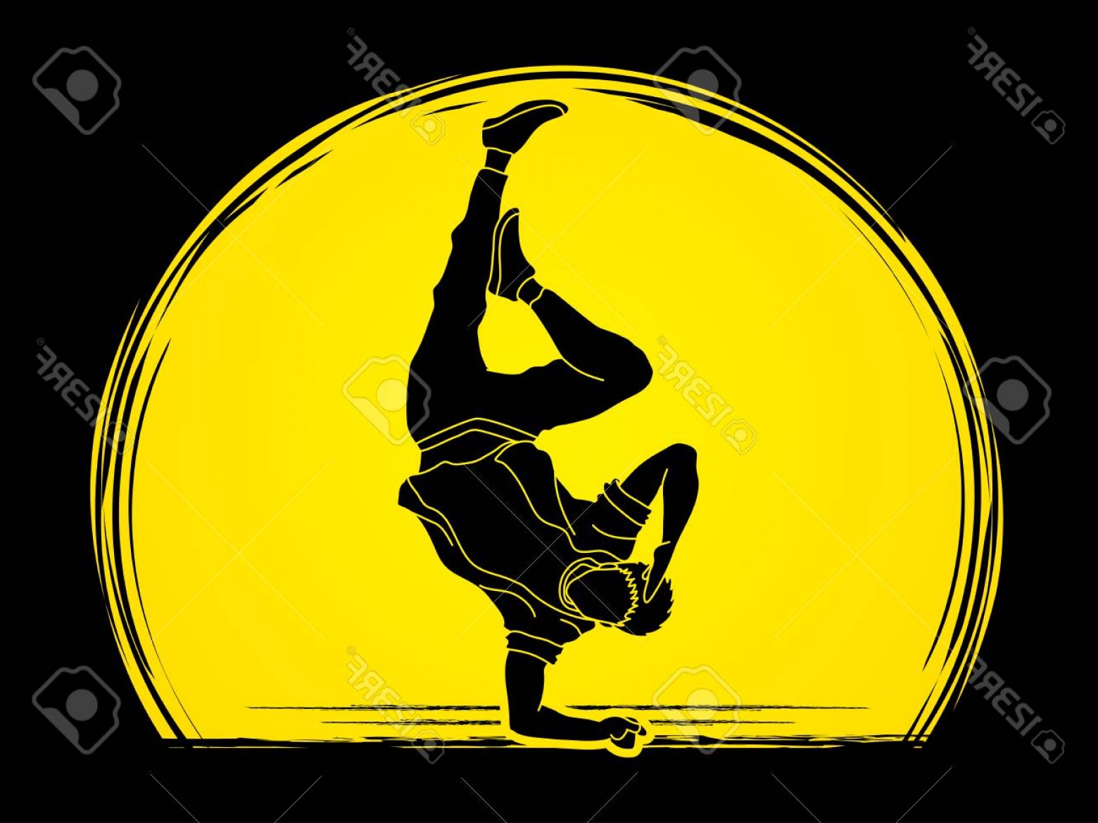 1560x1170 Photostock Vector B Boy Dance Action Designed On Moonlight