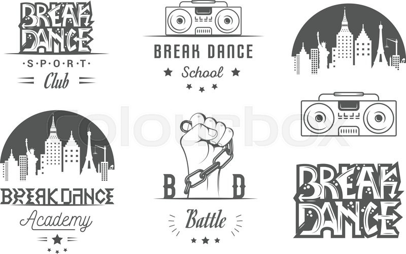 800x502 Set Of Breakdance Bboy Silhouettes In Stock Vector Colourbox