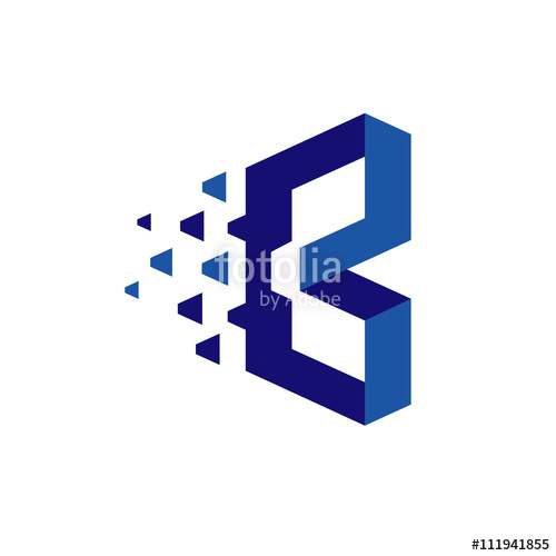500x500 Creative Letter B, B Technology Logo Vector Stock Image