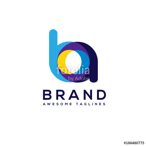 500x500 Creative Letter Ba Logo Design Elements Simple Letter Ba Letter