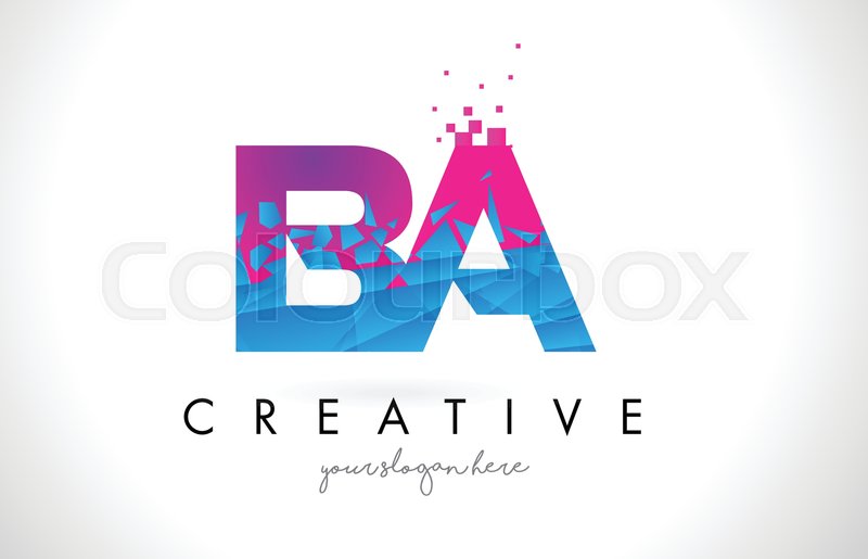 800x515 Ba B A Letter Logo With Broken Stock Vector Colourbox
